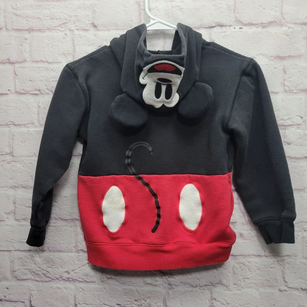 Autographed Disney Parks Mickey Mouse Fleece Hoodie Jacket Youth M Cosplay *READ